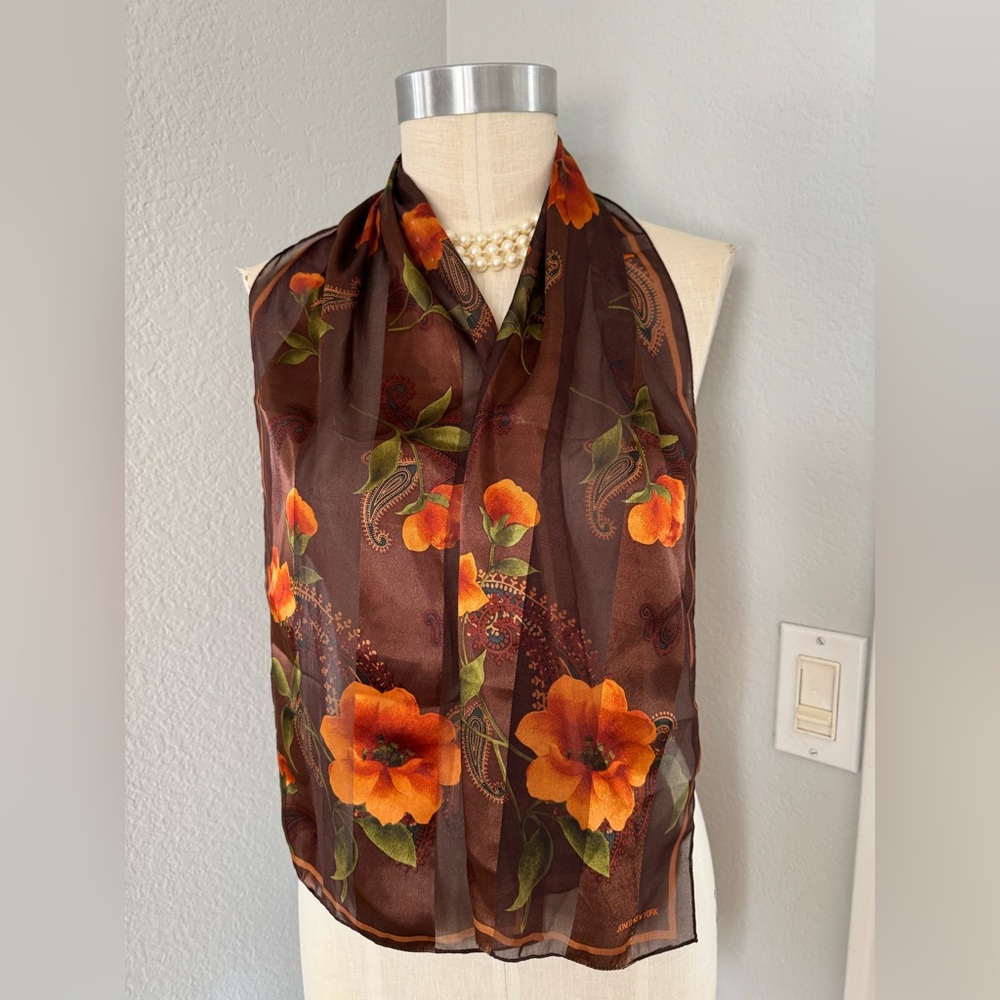 Jones New York Scarf Flowers 52”x11”